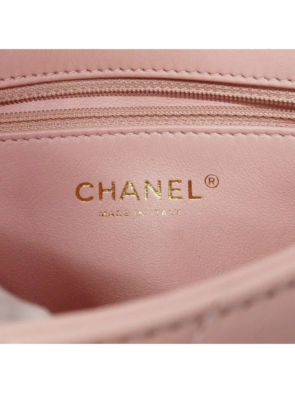 Chanel Shoulder Bag Mini Quilted Lambskin Pink Gold